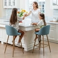 thumbnail image 3 of Homy Casa 26" Counter Height Bar Stools Set of 2, Swivel Stools for Kitchen Island, Lake Blue, 3 of 8