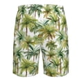 thumbnail image 6 of Kdxio Green Hawaii Palms Pattern Mens Casual Shorts - Drawstring Summer Beach Sports Shorts for Men, 6 of 9