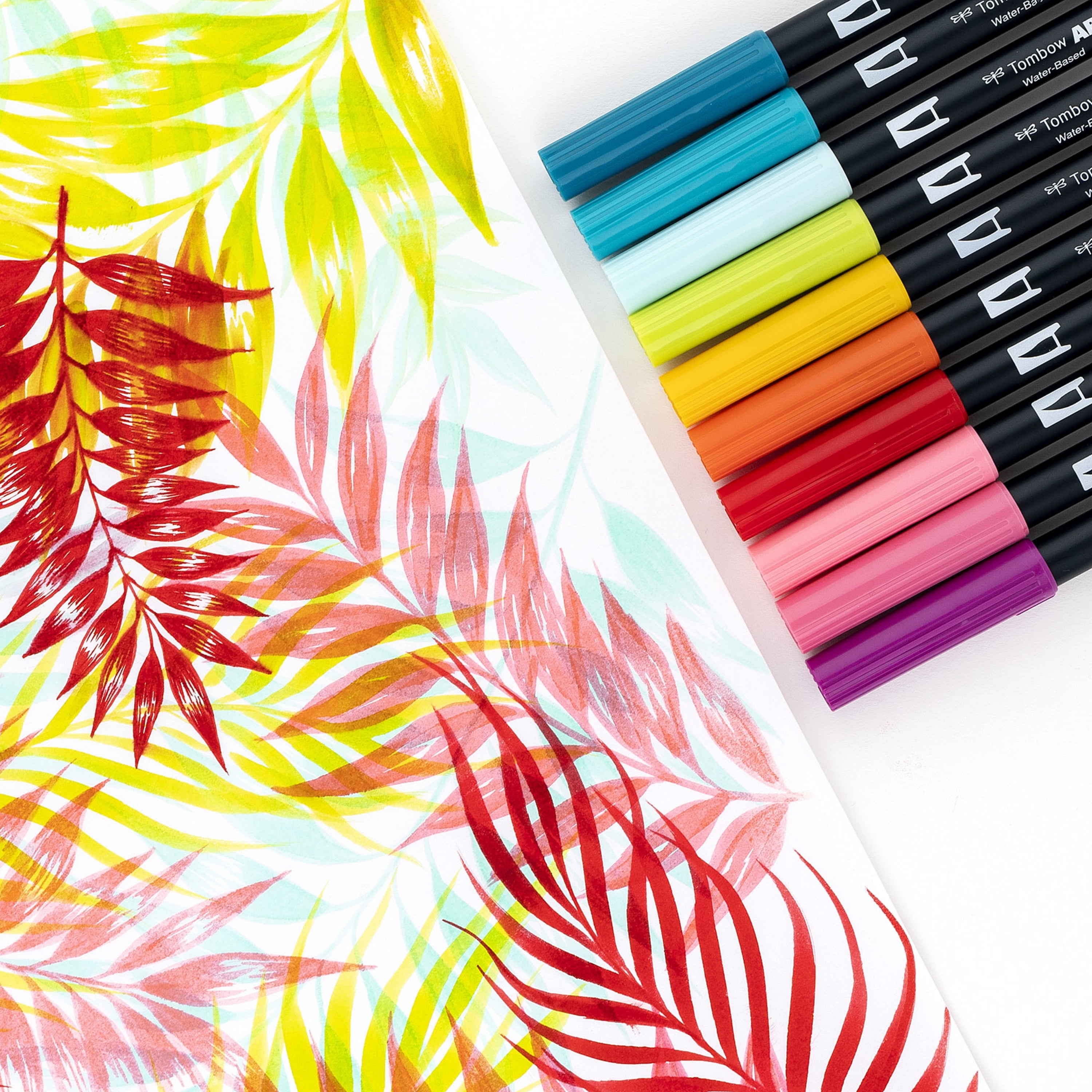 Tombow Dual Brush Pen Set, 10-Colors, Tropical