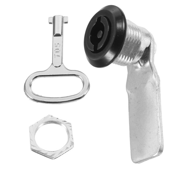 MLINS 1 Set Durable Iron Cam Lock with Socket Key for Trash Can and Cabinet Doors 3.5 Inches