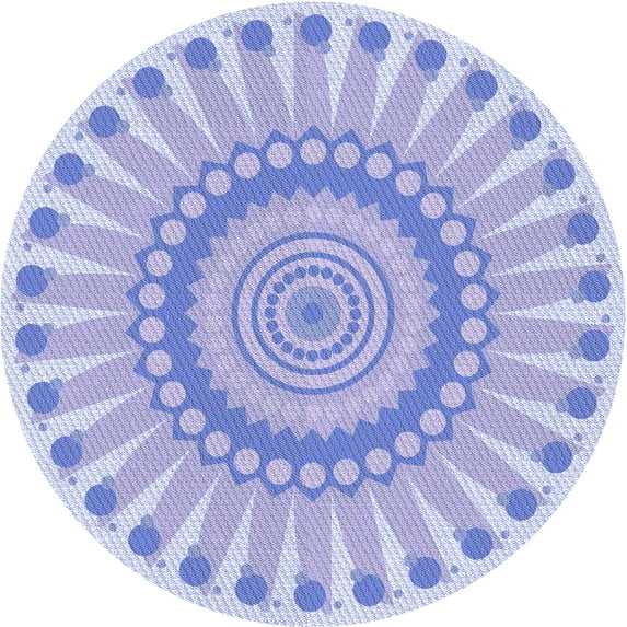 Ahgly Company Machine Washable Indoor Round Transitional Purple Area Rugs, 6' Round