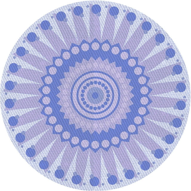 Ahgly Tapis de Zone Intérieur Rond Transitionnel Lavable à la Machine Company, Violet, 3 Pieds Rond