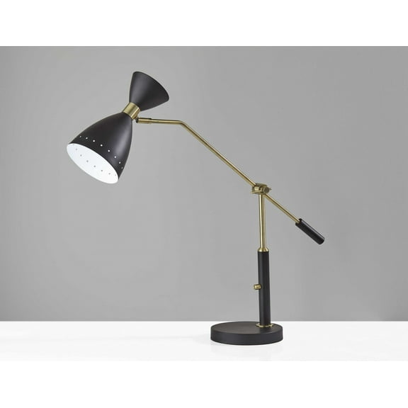 Brass Cinch Black Metal Adjustable Desk Lamp