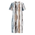 thumbnail image 2 of TaTaai Women's V-Neck Short Sleeve Dress Printed Casual Roll-up Cuff Design Summer Lightweight Floral Pattern Everyday Outfit Gift, 2 of 8