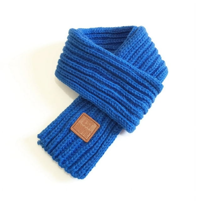 Bufanda de punto para niños y niñas, bonita, a la moda, de color liso, sencilla, para otoño e invierno, cálida para bebés y niños