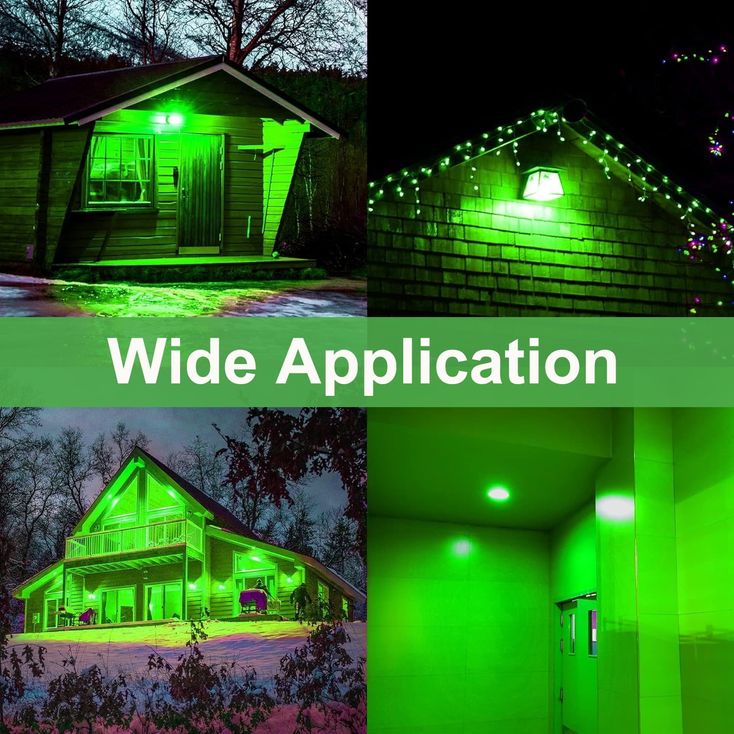 Sinvic 2 Pack Dimmable Green PAR38 LED Bulb 15W 150W Equiv 700LM 120V E26 Outdoor Flood Light
