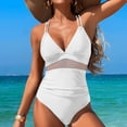 thumbnail image 5 of QHFBli Womens One Piece Swimsuit 2025 Women's Solid Color Swimsuit Women's Suspender Hollow Integrated Swimsuit, 5 of 7