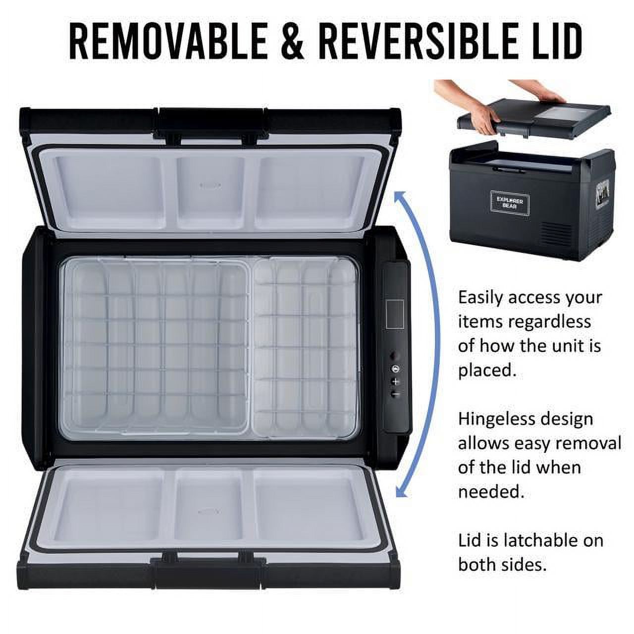 12V Car Fridge 50L 12/24V DC 110-240V AC Portable Freezer Compressor Cooler 0℉-50℉ 3-Year Warranty