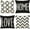 Black, variant on Farmhouse Pillow Covers 18x18 Set of 4 Throw Pillow Covers Rustic Linen Decorative Pillows Square Cushion Covers for Couch Sofa Bedroom Home Decor