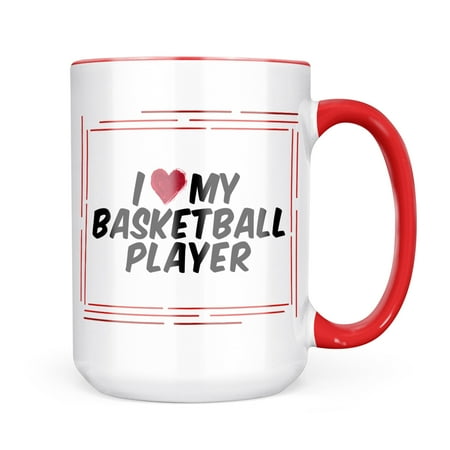 

Neonblond I heart love my Basketball Player Mug gift for Coffee Tea lovers