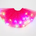 thumbnail image 2 of Women's LED Tulle Skirt, Glow in the Dark Puffy Tutu Skirt for Ballet Performances, Dance Recitals, and Rave Parties, Eye-Catching and Fluffy Stage Costume Hot Pink, 2 of 8
