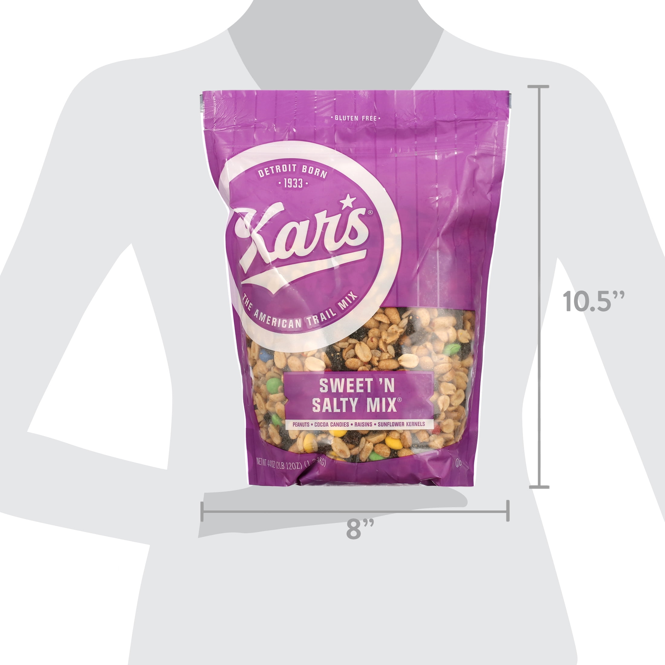 Kar's Sweet 'n Salty Mix, 44 oz - Peanuts, Raisins, Cocoa Candies & Sunflower Kernels, Gluten-Free, Contains Milk, Peanuts and Soy. May Contain Tree Nuts.
