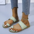 thumbnail image 2 of Anuirheih Flatform Slippers for Women, Toe Ring Women Slip On Casual Summer Open Toe Sandals(Green), 2 of 8