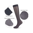 thumbnail image 4 of Deago 2 Pairs Men's Ultra Thin Sheer Dress Socks Soft Nylon Summer Silky Business Socks Breathable Work Trouser Sox Mid Calf, Gray, 4 of 8