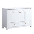 thumbnail image 4 of 48" Bathroom Vanity Combo in White with Ceramic Sink | Perfect for Bathroom Organization | Meticulously Made of Solid Wood and MDF | Silent Soft-Close for Better Routine, 4 of 7