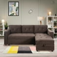 thumbnail image 3 of Lily Reversible Sleeper Sectional with Storage and USB Ports-Color:Espresso,Fabric:Microfiber, 3 of 4