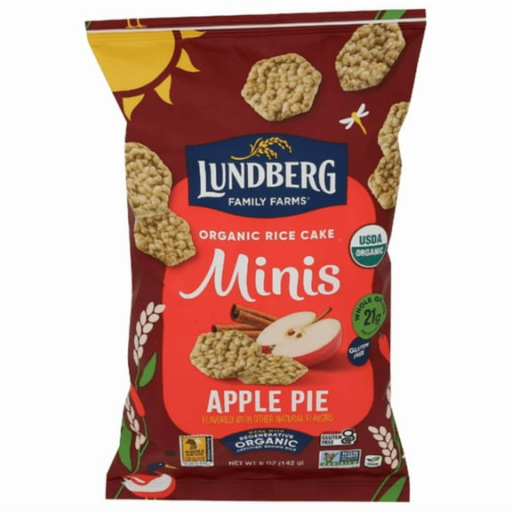 Lundberg Organic Apple Pie Mini Rice Cakes 5 oz - Pack of 3