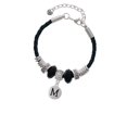 thumbnail image 2 of Delight Jewelry Silvertone Capital Letter - M - Pebble Disc - Niece Celtic Knot Leather Bead Bracelet, 7"+2" Extender, 2 of 4