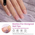 thumbnail image 2 of Press on Nails Beetles, forma corta, cuadrada, punta francesa, rosa, 224, 2 of 7