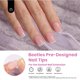 thumbnail image 2 of Press on Nails Beetles, forma corta, cuadrada, punta francesa, rosa, 224, 2 of 7