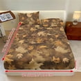 thumbnail image 2 of COEQINE Sheet Set Twin XL Size Comfort Soft Fitted Bottom Sheet Stain-Resistant Long Lasting Bedding Set with Deep Pockets for Twin XL Size Bed, Camo Hunting Forest Leaf Brown, 2 of 5