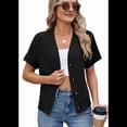 thumbnail image 4 of Suéter con Cuello en V y Diseño de Gofres, Color Negro, Talla XXL, 4 of 10