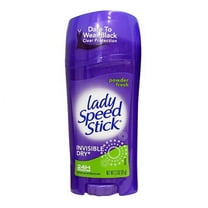 Lady Speed Stick Invisible Dry Antiperspirant And Deodorant Stick, Powder Fresh - 2.3 Oz, 6 Pack