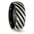 thumbnail image 4 of Auriga Fine Jewelry Stainless Steel 8 mm Black IP-plated Swirl Brushed and Polished Band for Women Size 8.5, 4 of 6