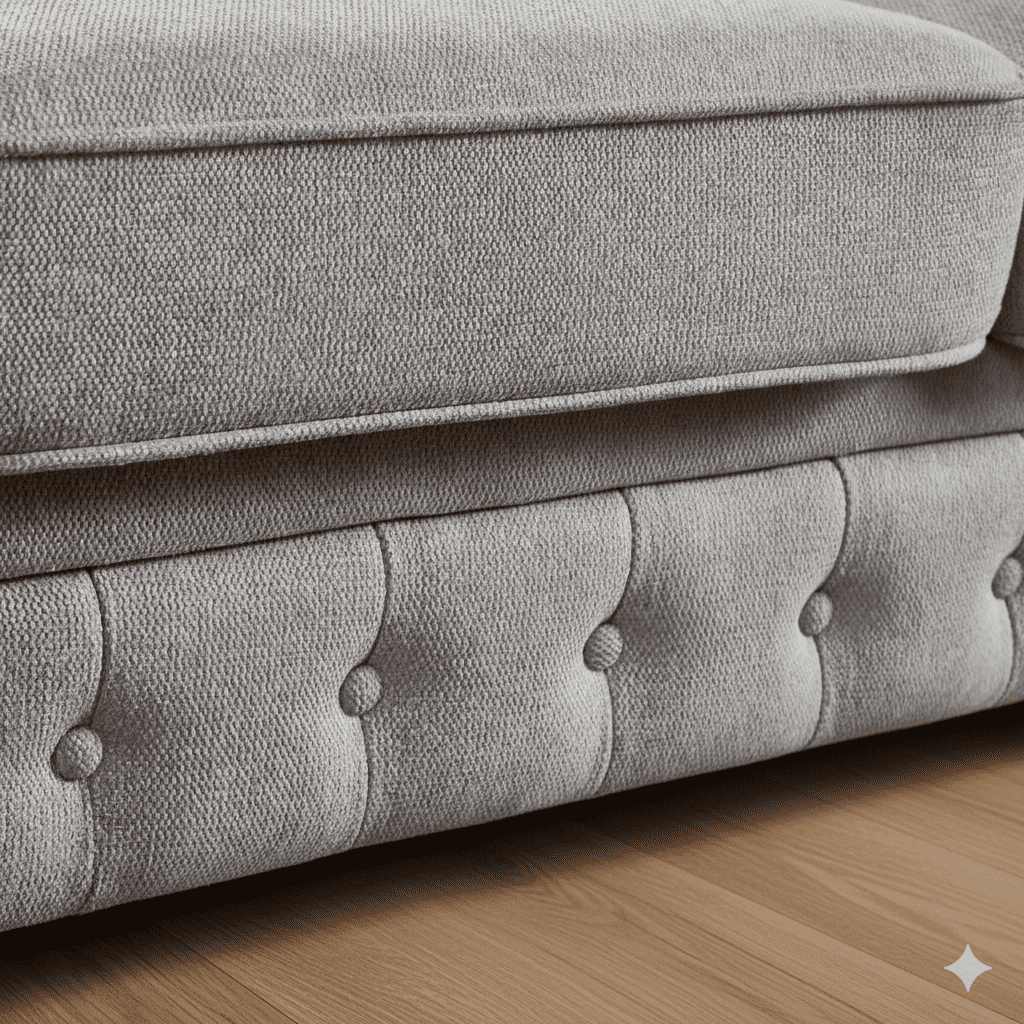 TiramisuBest Classic Chesterfield Sofa, 89" Mid Century Modern Couch with Deep Seat, Button Tufted Chesterfield Couch for Living Room, Office & Apartment, Linen (Grey)