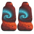 thumbnail image 2 of Easy to Install Car Universal Seat Cover, Abstract Orange Swirl Fractal Four Seasons Universal Front Seat Cover, 2-Piece, 2 of 8