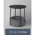 thumbnail image 2 of 2 Tier Round Side Table With Storage Basket U Shaped Support Nightstand For Living Room Bedroom, 2 of 6