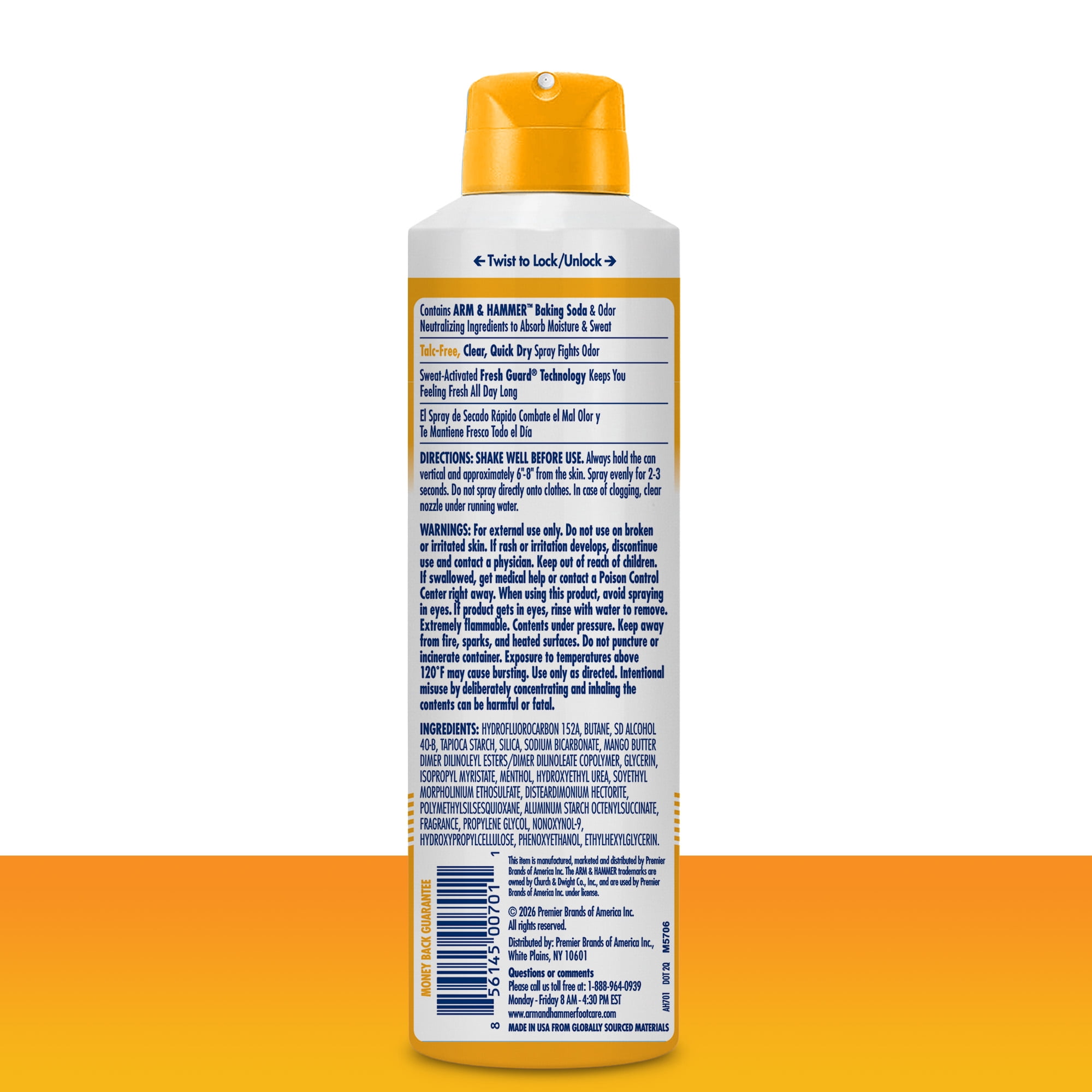 (3 pack) Arm & Hammer Invisible Odor Defense Body Powder Spray, 6 oz