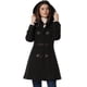 thumbnail image 1 of Abrigo de Invierno con Capucha y Botones para Mujer Negro XS, 1 of 5