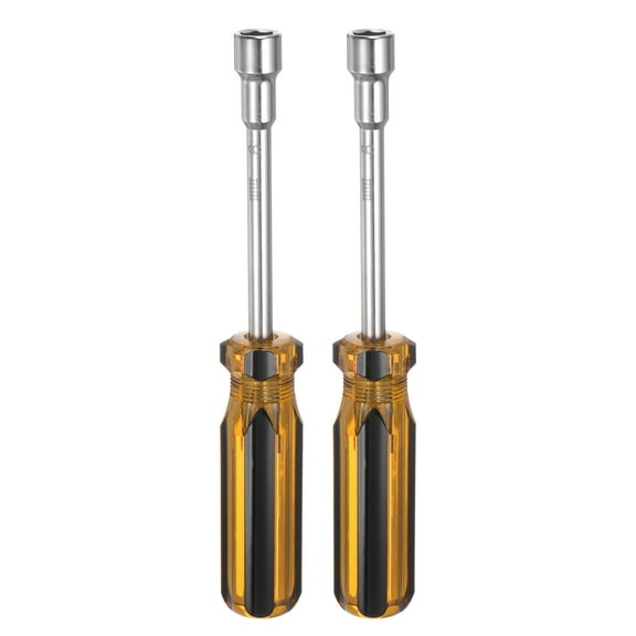 Uxcell 2pcs Metric Nut Driver 9mm Non-Magnetic 6 Point Hexagon Socket Wrench Screwdriver with Anti-Slip Handle