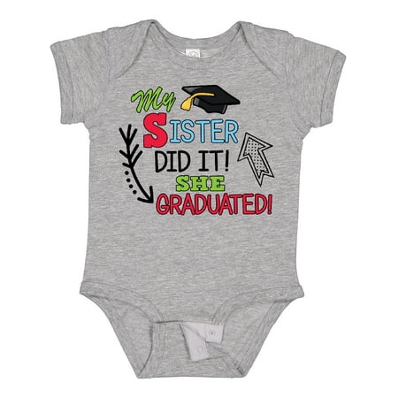 

Inktastic My Sister Graduated with Cap and Arrows Gift Baby Boy Bodysuit