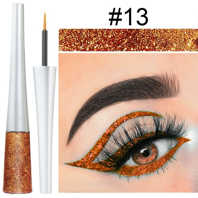 Pisexur Belleza Maquillaje Delineador de ojos líquido con purpurina, 16 colores, 5 mlpara mujeres y hombres