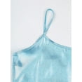 thumbnail image 5 of Aiihoo Women's Wet Look Metallic Tank Tops Spaghetti Straps Camisole Slim Vest Shirt Hip Hop Dancewear Light Blue M, 5 of 7