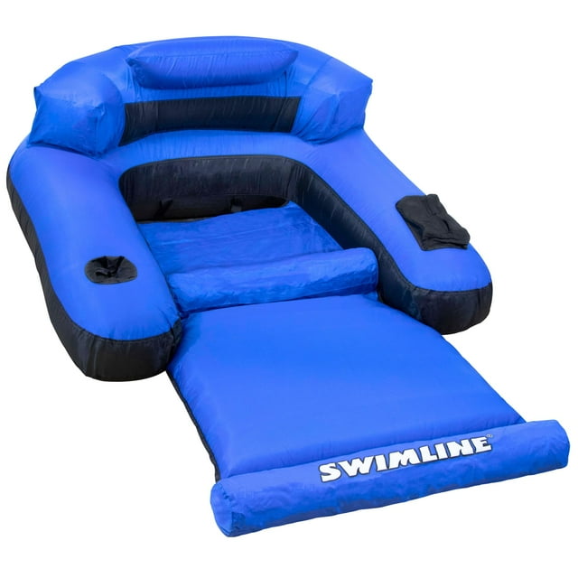 SWIMLINE ORIGINAL Fabric Covered Pool Float Mattress Ultimate Lounger Raft For Adults & Kids | Back, Leg, & Arm Rests, Cup Holder, & Quick-Dry Cover For Adult Or Kid Floating