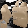 thumbnail image 2 of WRWolf Universal SUV Sedan Truck Crew Cab Car 5-Seat Covers Front & Rear Full Set PU Leather Breathable Waterproof Seat Cushion Protector,Beige, 2 of 7