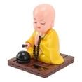 thumbnail image 4 of YUMILI Small Buddhist Monk Solar Ornaments Happy Buddha Statue Little Monk Decorative Ornaments Car Monk Statue Decoration(yellow), 4 of 8
