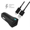 ZTE N880E Charger Micro USB 2.0 Cable Kit by TruWire { Car Charger + Cable} True Digital Adaptive Fast Charging uses dual voltages for up to 50% faster charging!