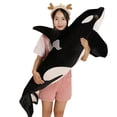 thumbnail image 1 of Peluche de ballena, peluche realista, simulación de orca, peluche de orca de 5,9 m, regalo para niños, 1 of 5
