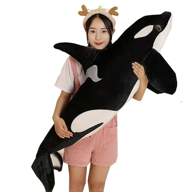 Peluche de ballena, peluche realista, simulación de orca, peluche de orca de 5,9 m, regalo para niños