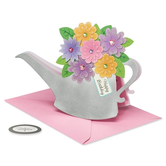 Papersong Premium Birthday Card (Watering Can with Flowers)