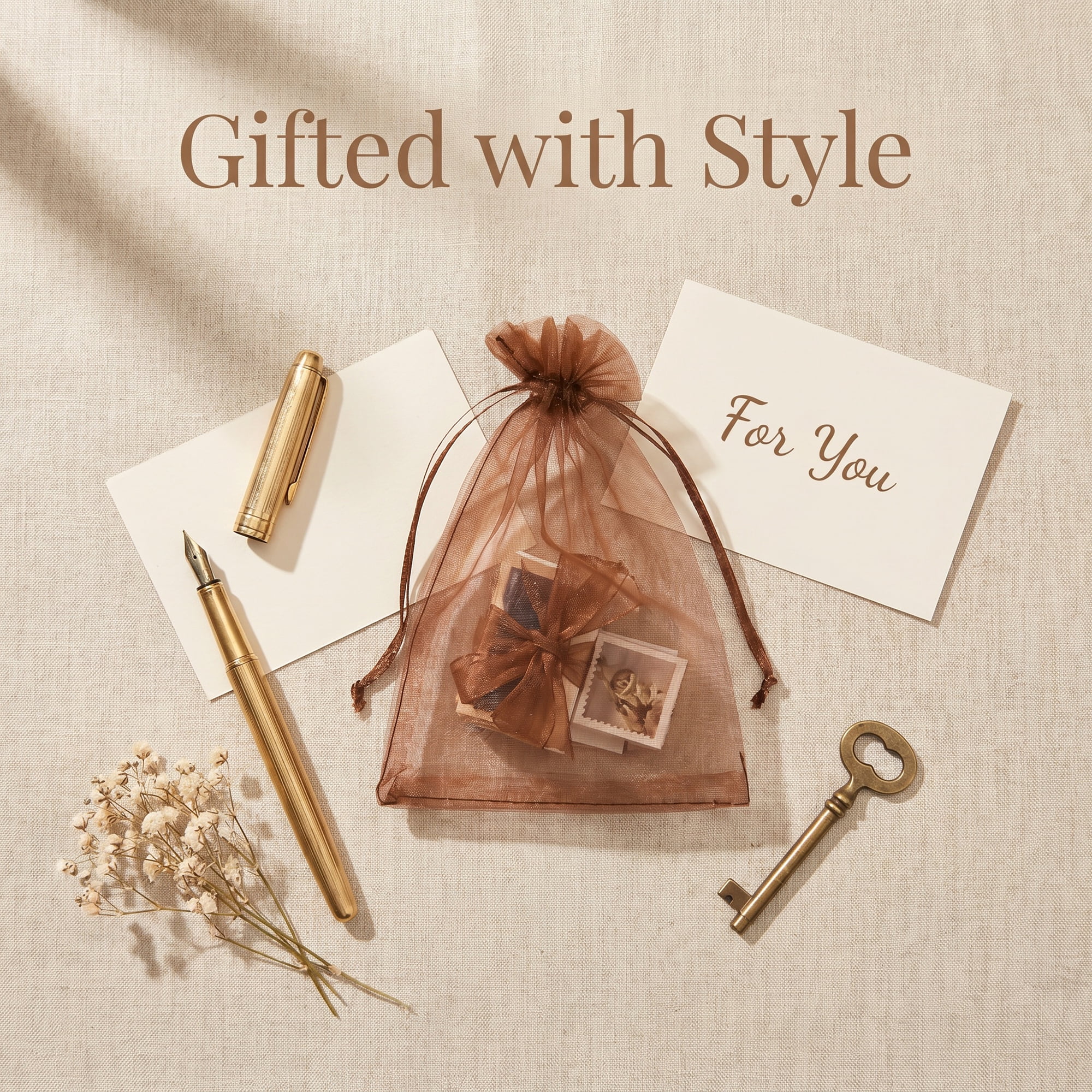 Unique Bargains Multi-Purpose Gift Bags with Handles for Events Coffee 3.5" x 4.7"
