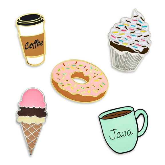PinMart's Sweet Tooth Dessert and Coffee Enamel Lapel Pin Set