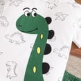 thumbnail image 4 of kpoplk Toddler Baby Boy & Infant Matching Set 2Pcs Outfits Short Sleeve Bodysuit and Pants Cartoon Dinosaur Print(Green,9-12 M), 4 of 9