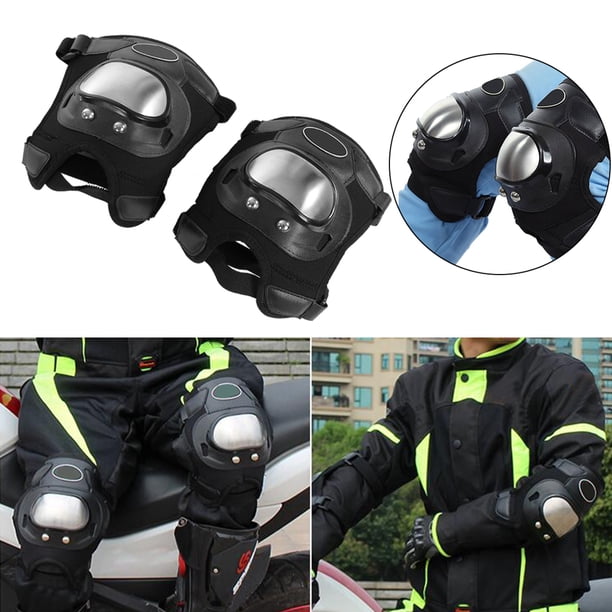 2 PCS Motocicleta De Acero Inoxidable ATV ATV Adultos Almohadillas De Rodilla De La Espinilla Armadura Protectora De Protección Buardilla De Rodilla