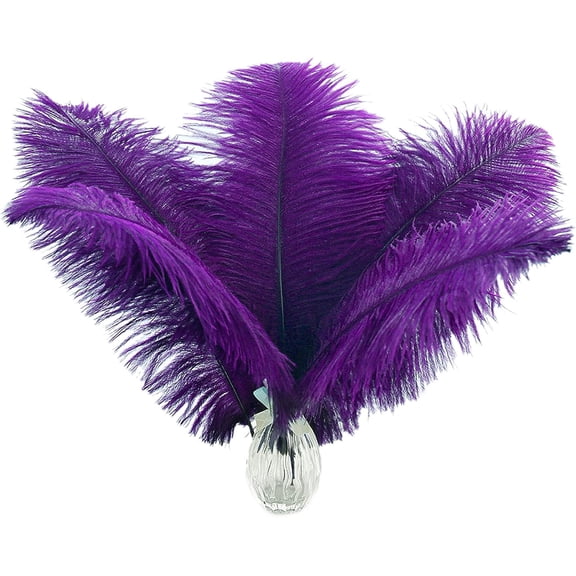 20 pcs Natural Purple Ostrich Feathers 12-14 inch(30-35 cm) Bulk for Wedding Party Centerpieces, and DIY Clothes Decoration, Gatsby Decorations