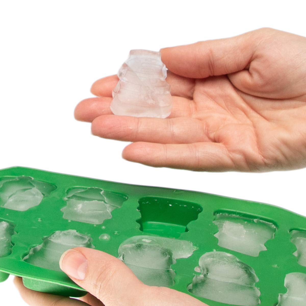 Holiday Helpers (2 Pack) Holiday Kitchen Silicone Ice Cube Trays Green  Snowmen & Red Christmas Trees 